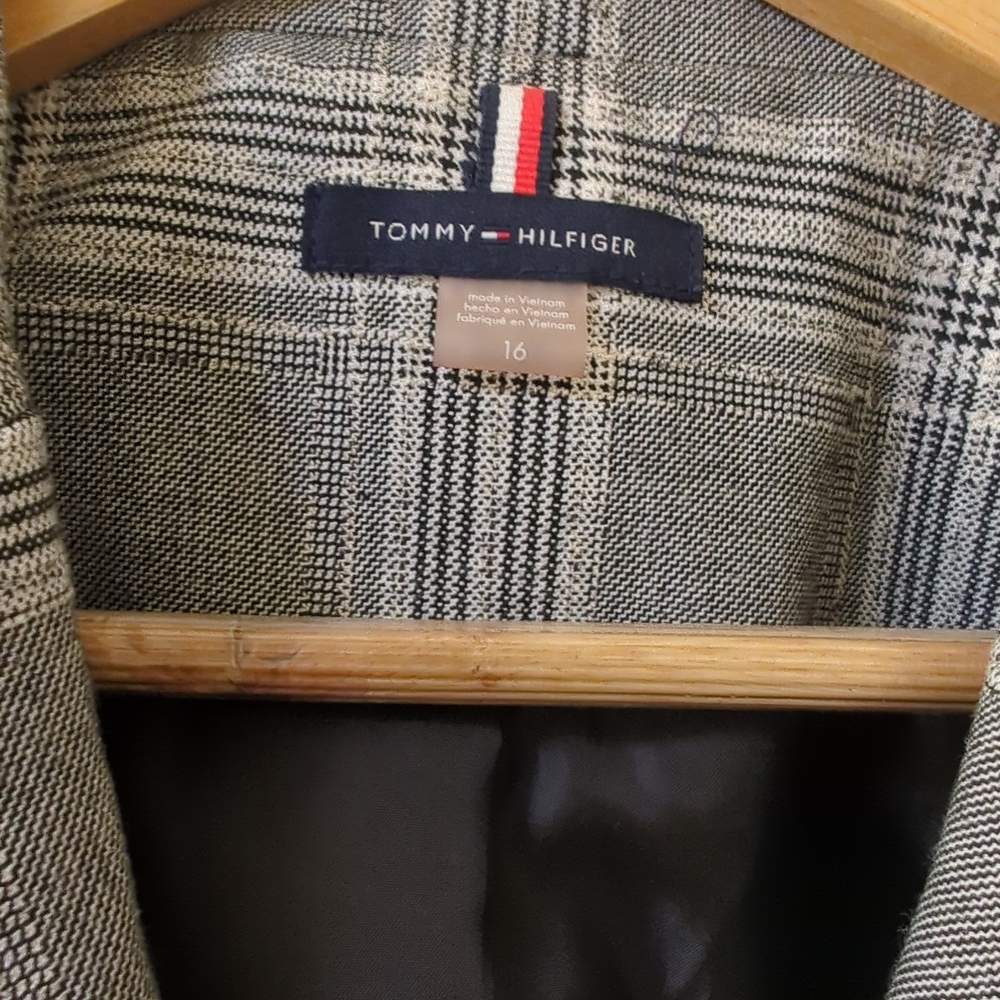 Tommy Hilfiger Plaid Blazer w/ Elbow Patches | Women’s Size 16 | Workwear